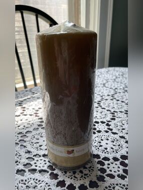 Hazelnut Scented Brown Pillar Candle